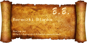 Bereczki Blanka névjegykártya